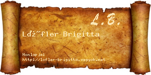 Löfler Brigitta névjegykártya